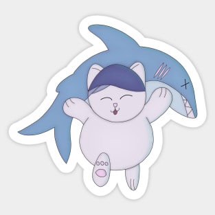 Kitty Cat with Shark Sticker